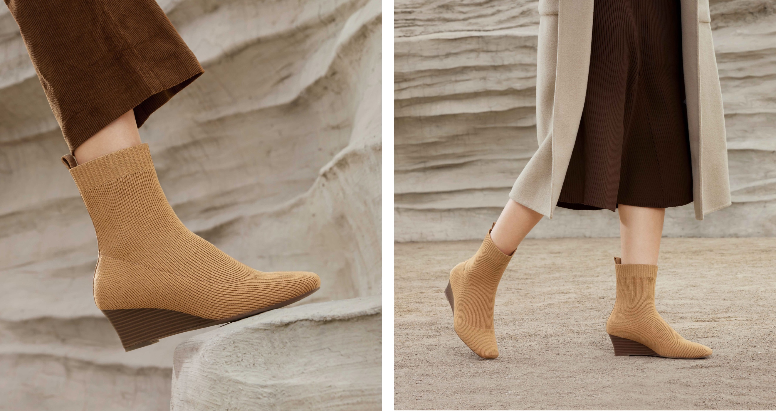 VIVAIA スクエアトゥ 撥水加工 ウェッジ ショートブーツ Margot Wedge Bootie] スクエアトゥ 撥水加工 ウェッジ ショート